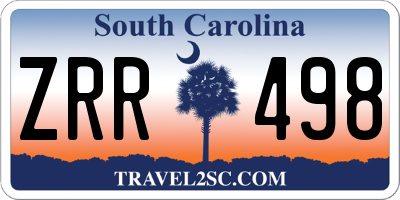 SC license plate ZRR498