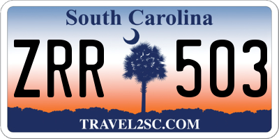 SC license plate ZRR503