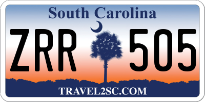 SC license plate ZRR505