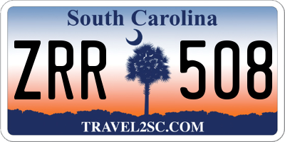 SC license plate ZRR508