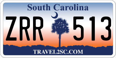 SC license plate ZRR513