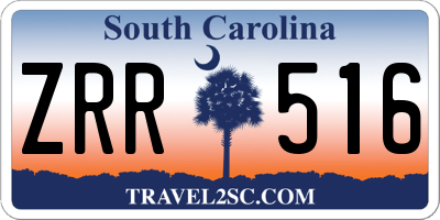 SC license plate ZRR516