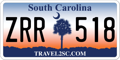 SC license plate ZRR518