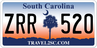 SC license plate ZRR520