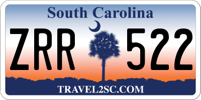 SC license plate ZRR522