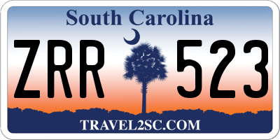 SC license plate ZRR523