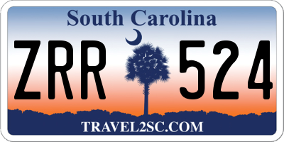 SC license plate ZRR524