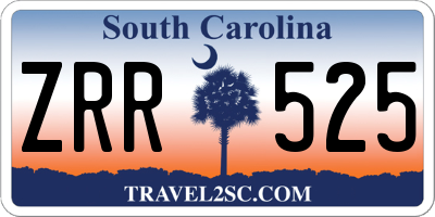 SC license plate ZRR525