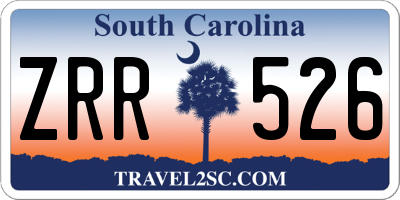 SC license plate ZRR526