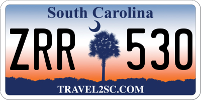 SC license plate ZRR530