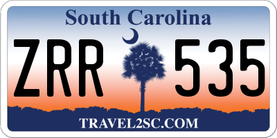 SC license plate ZRR535