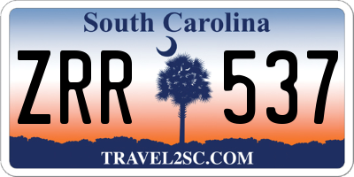 SC license plate ZRR537