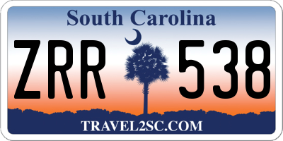 SC license plate ZRR538