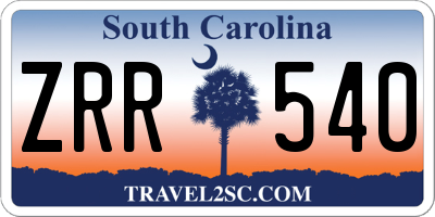 SC license plate ZRR540