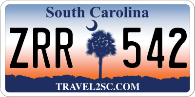 SC license plate ZRR542