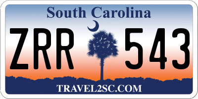 SC license plate ZRR543