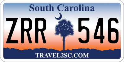 SC license plate ZRR546