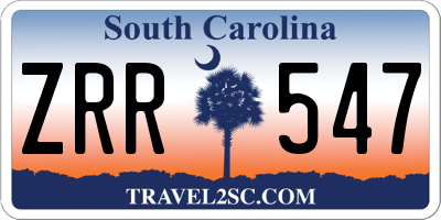 SC license plate ZRR547