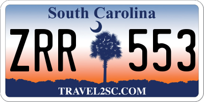 SC license plate ZRR553
