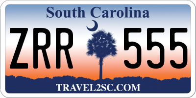 SC license plate ZRR555