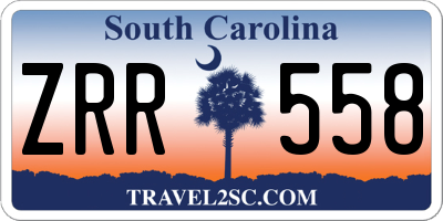 SC license plate ZRR558