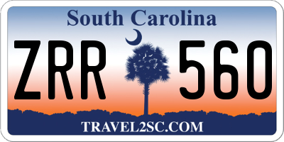 SC license plate ZRR560