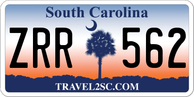 SC license plate ZRR562