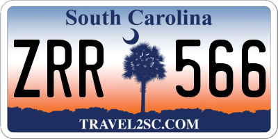 SC license plate ZRR566