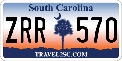 SC license plate ZRR570