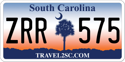 SC license plate ZRR575