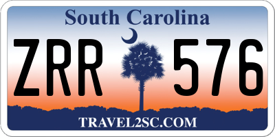 SC license plate ZRR576
