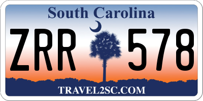 SC license plate ZRR578