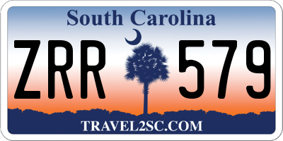 SC license plate ZRR579