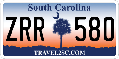 SC license plate ZRR580