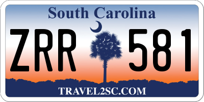 SC license plate ZRR581