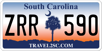 SC license plate ZRR590