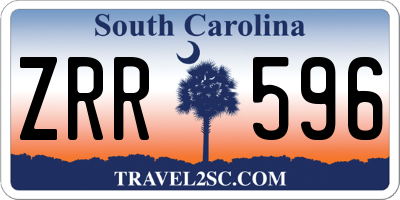 SC license plate ZRR596