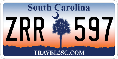 SC license plate ZRR597
