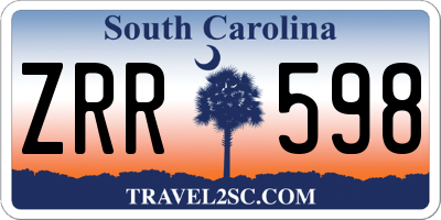 SC license plate ZRR598