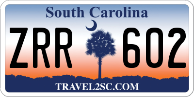 SC license plate ZRR602