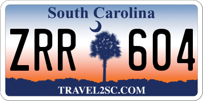 SC license plate ZRR604