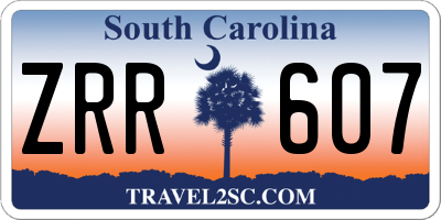 SC license plate ZRR607