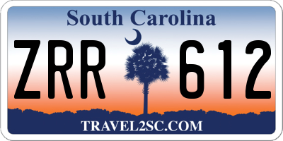 SC license plate ZRR612