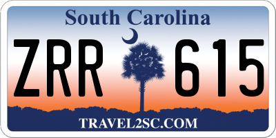 SC license plate ZRR615