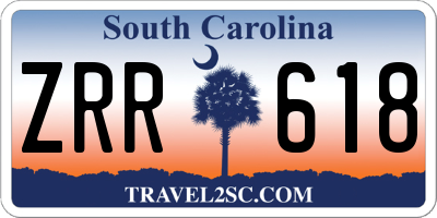 SC license plate ZRR618