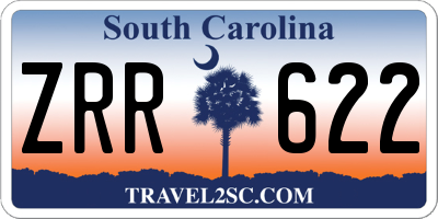 SC license plate ZRR622