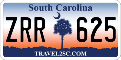 SC license plate ZRR625