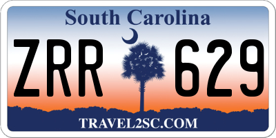 SC license plate ZRR629