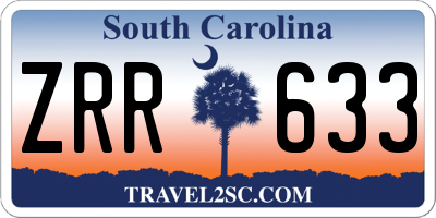 SC license plate ZRR633