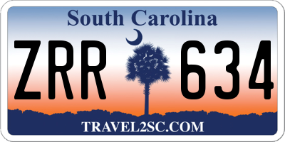 SC license plate ZRR634